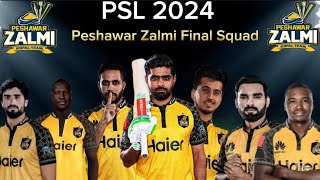 PSL 2024 Peshawar Zalmi almi squad  Pz Squad 2024  PSL 9 PZ Squad  Peshawar Zalmi 2024 [upl. by Malloch556]