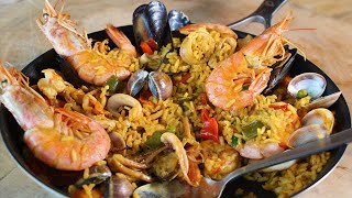 PAELLA DI PESCE paella de Marisco FACILE Ricetta PAELLA DI PESCE DA CINEMA ricetta paella di pesce [upl. by Idorb]