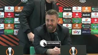 RomaFeyenoord 53 De Rossi quotSuperato lesame Esami non finiscono mai Con Lukaku rapportoquot [upl. by Plantagenet]