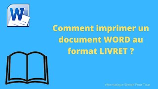 Comment imprimer un document Word au format livret [upl. by Plunkett405]