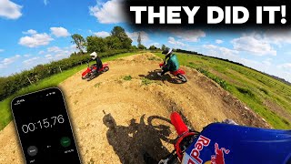 BACKYARD PIT BIKE TRACK BATTLES amp LAP TIMES [upl. by Garneau329]