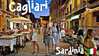 Cagliari Italy Evening Walk  4K with 4K City Life [upl. by Davis]