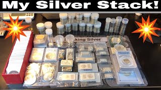 My Silver Stack Rounds Bars Coins and Bullion  Are You Stacking Silver [upl. by Gitlow361]