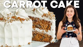 EASY CARROT CAKE RECIPE with Cream Cheese Frosting [upl. by Kenon]