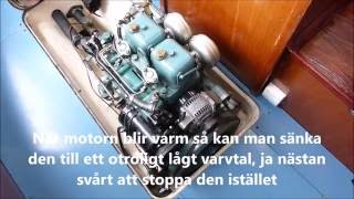 Starting an old two cylinder 1967 veteran Volvo Penta MD2 Diesel [upl. by Eberly]