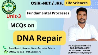 MCQs on DNA Repair  CSIRNET Life Sciences  20232024  Genesis Institute of Life Sciences [upl. by Oniram]