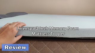 Linenspa 3 Inch Memory Foam Mattress Topper  Review 2023 [upl. by Ylloj]