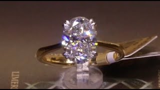 97802  T261ct  Oval Solitaire Four Double Talon Claw Set Diamond Ring  Set in 18ct Yellow Gold [upl. by Enelrad54]