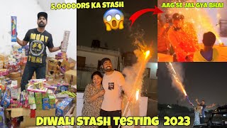 BIGGEST DIWALI STASH 500000 KO JALATE WAQT AAG LAG GYI😱  MERA BHAI JALL GYA 😭😭 [upl. by Ayila]