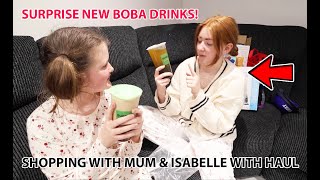 SHOPPING WITH MUM amp ISABELLE PLUS HAUL amp SURPRISE NEW BOBA DRINKS [upl. by Ynos]