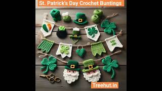 St Patricks Day Crochet Buntings crochetideas crochet Irish Decorations Crochet Ideas in green [upl. by Dnartreb970]