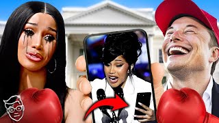 YIKES Cardi B Has Psychotic Public MELTDOWN After Humiliating Kamala Endorsement Elon Trolls Her🤣 [upl. by Ahsikyt224]