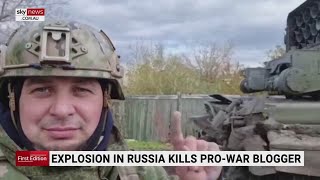 Russian explosion kills prowar blogger [upl. by Cadal]