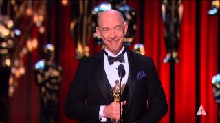 JK Simmons wins Best Supporting Actor  87th Oscars 2015 [upl. by Barnard]