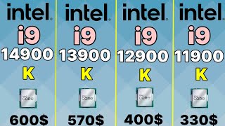 İ9 14900K VS I9 13900K VS I9 12900K VS I9 11900K VS I9 10900K HOW MUCH THE İMPROVEMENT BETWEEN GENS [upl. by Felicity]