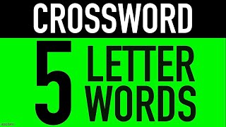 Crossword Puzzles with Answers 5 Letter Words [upl. by Sorci408]