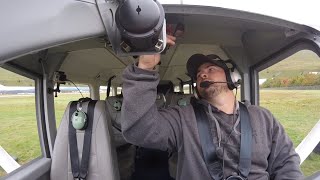 Gusty Vfr Departure in the GippsAero GA8 Airvan TC 320 [upl. by Nosreffej]