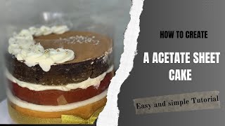 How to Make a SemiNaked Birthday Cake Wrapped in an Acetate Sheet  StepbyStep Tutorial [upl. by Eynttirb883]