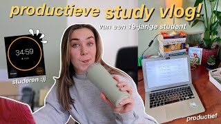 STUDY VLOG van een 19JARIGE DIE ALLEEN WOONT🤍 productieve studeervibes  beetje volwassen doen [upl. by Birchard932]