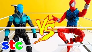 Marvel Legends Scarlet Spider vs Electro Mega Batalla de Superheroes [upl. by Sydalg]