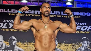 EARLY WEIGHIN David Haye I Weigh The Same As 10 Yrs Ago  Holyfield v Belfort [upl. by Bryna]