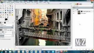 Speed Tutorial Gimp  Sfumare una foto dal colore al bianco e nero  from color to black and white [upl. by Adihaj]