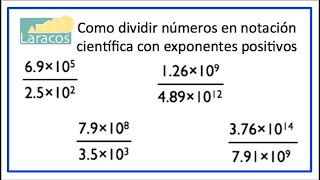 Como dividir numeros en notacion cientifica con exponentes positivos [upl. by Derdle]