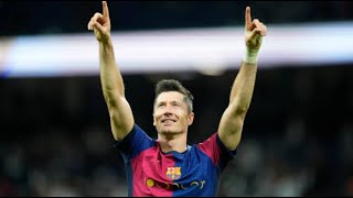 Robert Lewandowski Double Goal Real Madrid vs Barcelona 04 Highlights LaLiga 2024 2025 [upl. by Lledyl]