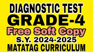 PRETEST MATATAG CURRICULUMGrade4 [upl. by Sedberry]