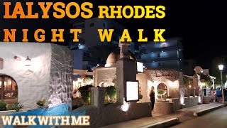 IALYSOS  RHODES  GREECE Night Walk Ialysos rhodes rhodos [upl. by Ahtelrac881]