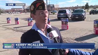 VFW post commander brings donations collected by post [upl. by Gorges]