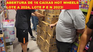 ABERTURA DE 16 CAIXAS HOT WHEELS LOTE A 2024 LOTES P E N 2023 SAIU MUITO THUNT E SUPER TH [upl. by Enedan]