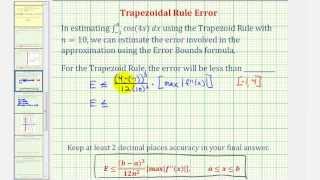 Trapezoid Rule Error  Numerical Integration Approximation [upl. by Enelrahc]