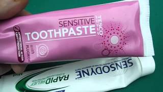 toothpaste for toothache review sensodyne vs tesco own brand fix pain [upl. by Arlyne]