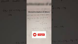 Monochlorination of alkane organic organicchemistry shorts [upl. by Petigny35]