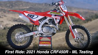 First Ride 2021 Honda CRF450R  Michael Lindsay Testing [upl. by Anitnegra138]