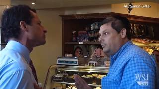 Anthony Weiner Gets in Shouting Match With Heckler [upl. by Drol]