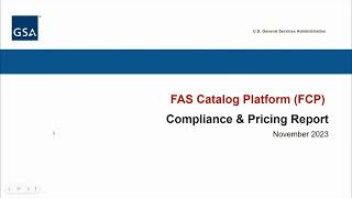 Compliance amp Pricing Report in FCP  MAS Vendor Training [upl. by Nylkoorb]