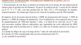 Van de una inversión con cálculos en los flujos de caja Andalucía reserva B junio 2013 [upl. by Dombrowski272]