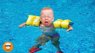 Most Adorable Swimming Baby Has Troubles in the Water For the First time  Just Funniest [upl. by Sivartal]