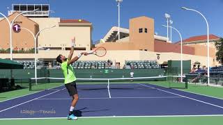 Matteo Berrettini  IW Practice Sessions 2021 w Some Jannik Sinner  Court Level 4k 60fps [upl. by Joh823]