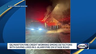 Gilmanton fire crews credit smoke detectors with saving lives in fire on Stage Road [upl. by Milty43]