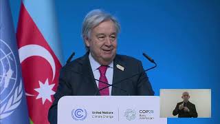 Guterres quotDeveloping countries must not leave Baku emptyhandedquot [upl. by Jolee791]