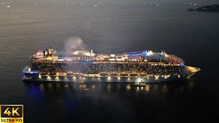 Spectrum of the Seas  Cruise Ship at night  Cinematic Drone 4k [upl. by Dinsdale849]