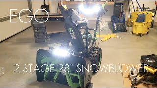 EGO 28quot 2 Stage Snow Blower SNT2807  SNT2800  BIGGEST Battery Snowblower to Date  REVIEW PART 1 [upl. by Etteloc554]