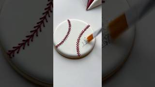 Baseball cookie⚾️ recipes and supplies linked in my bio cookiedecorating oddlysatisfying asmr [upl. by Adlihtam]