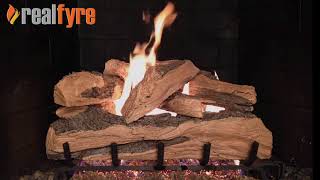 Real Fyre  Split Oak Designer Plus Gas Logs for the Fireplace [upl. by Eohce]