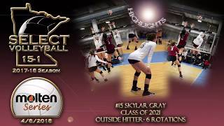 040818  201718 MN Select Volleyball 151’s Skylar Gray 15 Highlights from Molten Series 5 [upl. by Beverley]