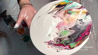 06 TUTORIAL ACRILICOS FLUIDOS Acrylic Pouring EN ESPAÑOL  quotEtereoquot  Flip amp Drag [upl. by Ades194]