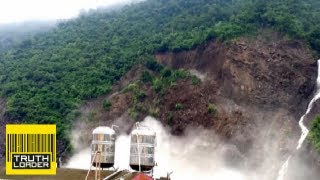 Massive landslide in Taiwan caught on camera  Truthloader [upl. by Grimbly]